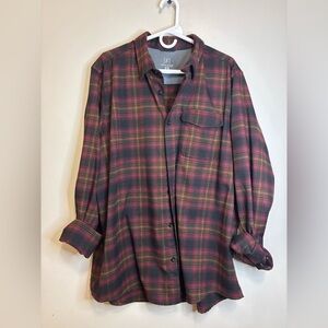 George Men's Casual Plaid Shirt - Red and Black